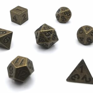 Mini Metalowe Kości DnD – Złote
