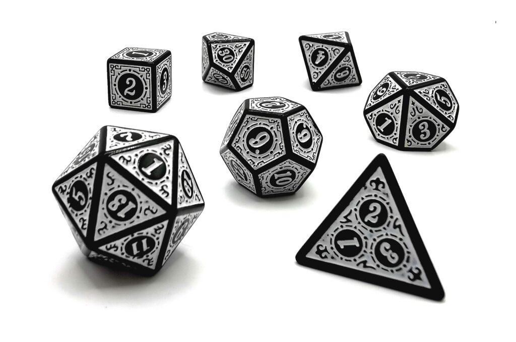 Kości DnD 7szt. – Seria Akryl