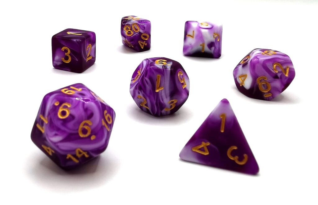 Kości DnD 7szt. – Seria Marmur