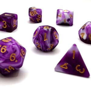 Kości DnD 7szt. – Seria Marmur