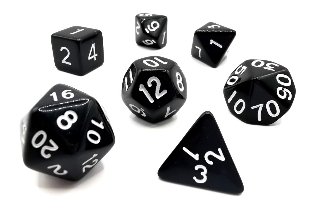 Kości DnD – Black