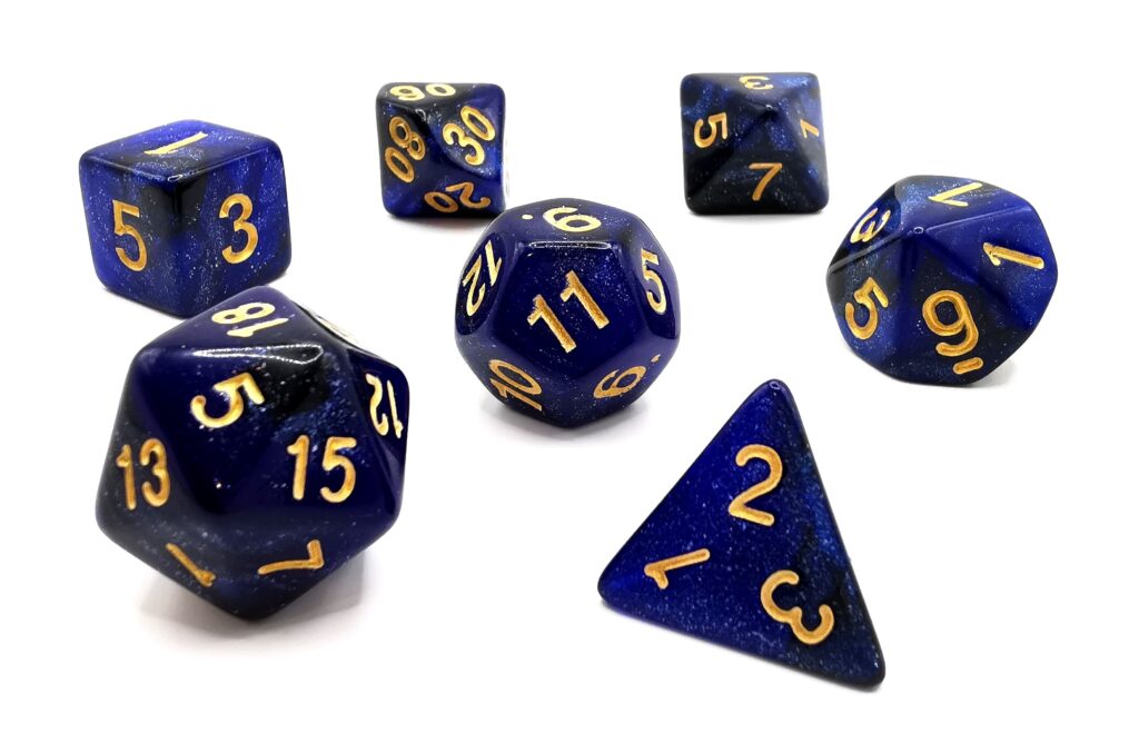 Kości DnD – Glitter
