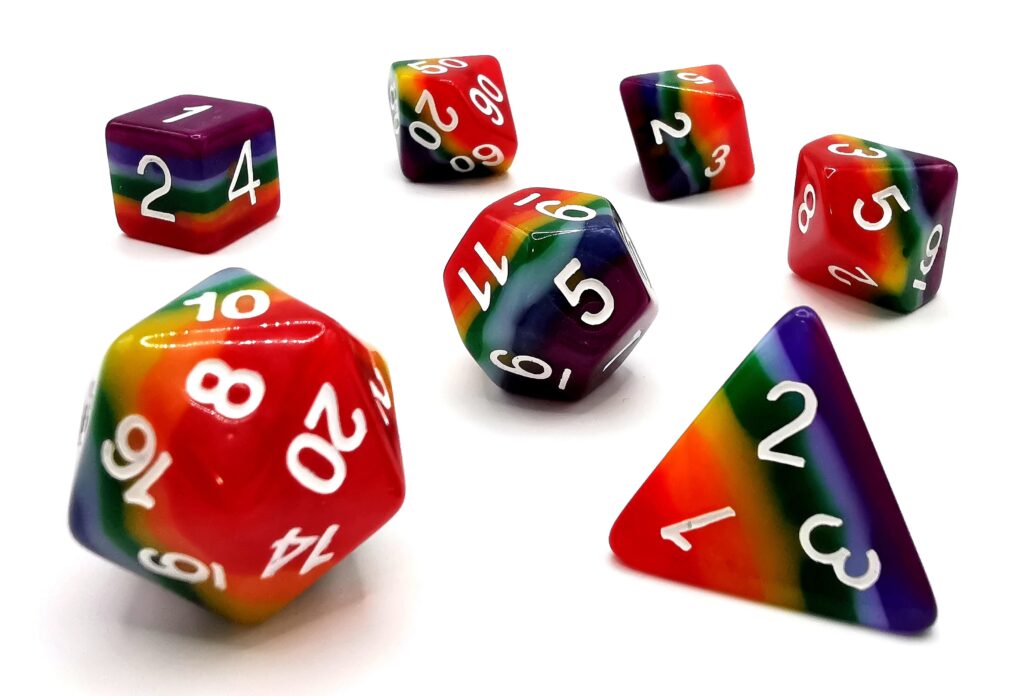 Kości DnD – Rainbow